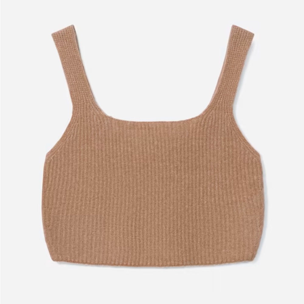 Everlane The Cozy Stretch Tank in Camel Crop Top Size XS New With Tags - Picture 8 of 13